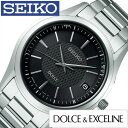 ドルチェ＆エクセリーヌ セイコー腕時計 SEIKO時計 SEIKO 腕時計 セイコー 時計 ドルチェ&エクセリーヌ DOLCE&EXCELINE メンズ ブラック SADZ187 正規品 人気 流行 ブランド 電池交換不要 ソーラー電波時計 防水 シルバー 新生活 プレゼント ギフト 旅行 遠足 入学 卒業