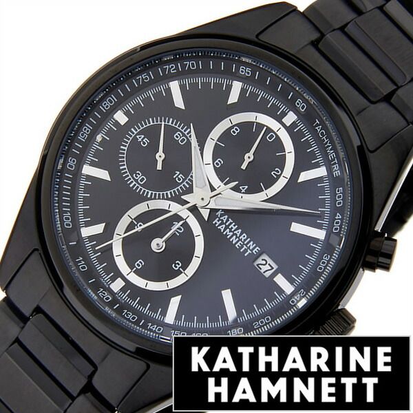 キャサリンハムネット腕時計 KATHARINE HAMNETT 腕時計 キャサリン ハムネット 時計 クロノグラフ 7 CHRONOGRAPH VII メンズ ブラック KH23D2-B34 正規品 人気 ブランド トレンド 高級 イギリス アンティーク ファッション メタル ベルト 新生活 プレゼント ギフト 旅行