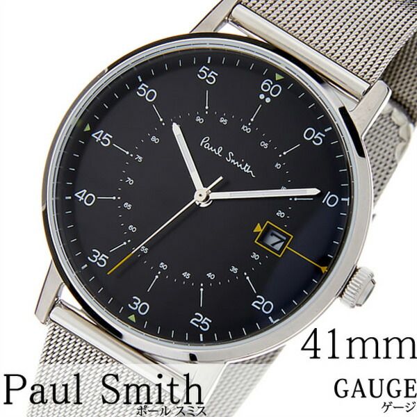 ポールスミス腕時計 paul smith時計 paulsmith 腕時計 ポールスミス 時計 ゲージ GAUGE 41MM メンズ ブラック P10131 高級 ブランド おすすめ オシャレ シンプル イギリス メッシュ シルバー 誕生日 新生活 プレゼント ギフト 観光 旅行 遠足 入学 卒業