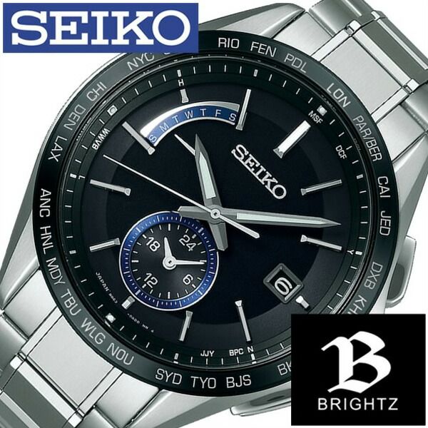 セイコー腕時計 SEIKO時計 SEIKO 腕時計 セイコー 時計 ブライツ BRIGHTZ メンズ ブラック SAGA235 新作 人気 正規品 ブランド 防水 電波 電池交換不要 ソーラー チタン シルバー おしゃれ 誕生日 新生活 プレゼント ギフト 観光 旅行 遠足 入学 卒業