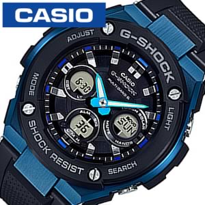 カシオ腕時計 CASIO時計 CASIO 腕時計 カシオ ジーショック 頑丈な 時計 防塵 ジースチール G-SHOCK G-STEEL メンズ ブラック. ブルー GST-W300G-1A2JF 正規品 防水 Gショック 電波ソーラー シリコン アナデジ 新生活 プレゼント ギフト 入学 卒業