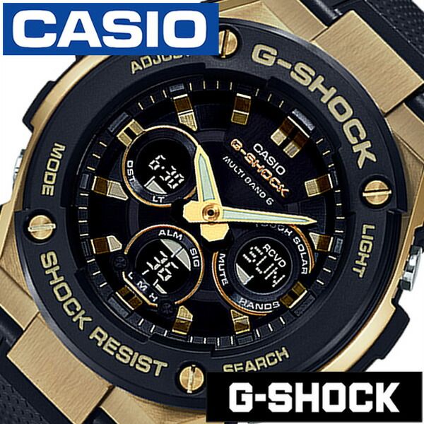 カシオ腕時計 CASIO時計 CASIO 腕時計 カシオ ジーショック 頑丈な 時計 ジースチール G-SHOCK G-STEEL メンズ ブラック ゴールド GST-W300G-1A9JF 正規品 防水 Gショック 電波ソーラー シリコン アナデジ おしゃれ プレゼント ギフト 新生活 入学 卒業