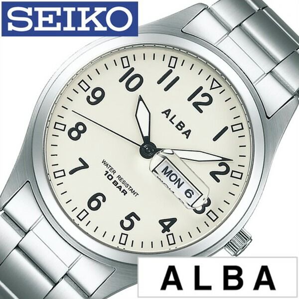 セイコー腕時計 SEIKO時計 SEIKO 腕時計 セイコー 時計 アルバ クオーツ ALBA メンズ アイボリー AQGJ404 正規品 新作 ブランド 人気 ソーラー 防水 メタル シルバー カレンダー 誕生日 新生活 プレゼント ギフト 観光 旅行 遠足 入学 卒業