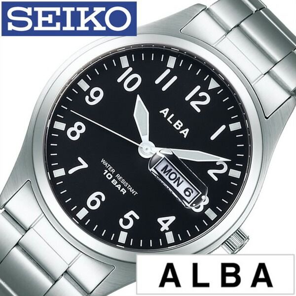 セイコー腕時計 SEIKO時計 SEIKO 腕時計 セイコー 時計 アルバ クオーツ ALBA メンズ ブラック AQGJ405 正規品 新作 ブランド 人気 ソーラー 防水 メタル シルバー カレンダー 誕生日 新生活 プレゼント ギフト 観光 旅行 遠足 入学 卒業