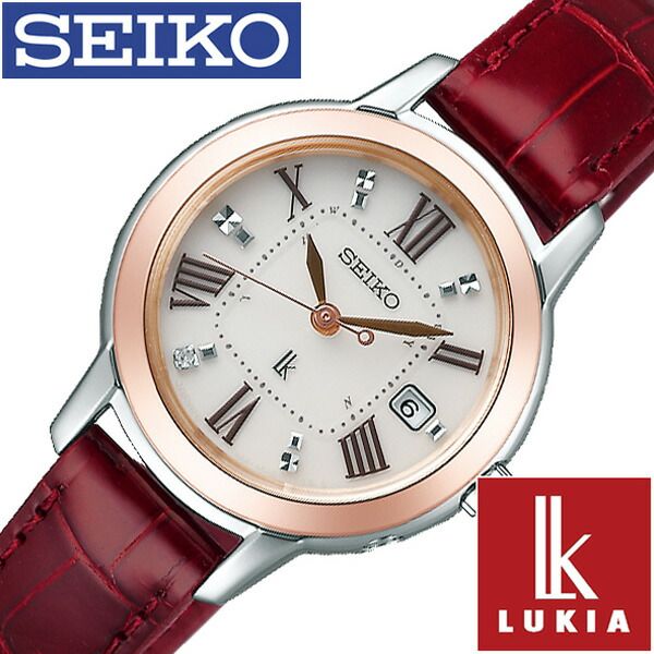 セイコー ルキア 腕時計 レディース (電池交換不要) ソーラー 電波 SEIKO 腕時計 セイコー時計 ルキア LUKIA ホワイト SSQW038 [ 正規品 ビジネス スーツ オフィスカジュアル シンプル ラウンド シルバー レザー 革 ワニ革 プレゼント ギフト]