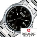 スイスミリタリー腕時計 SWISSMILITARY時計 SWISS MILITARY HANOWA 腕時計 スイス ミリタリー ハノワ 時計 ローマン ROMAN メンズ ブラック ML-364 正規品 人気 防水 メタル シルバー カレンダー 誕生日 新生活 プレゼント ギフト 観光 旅行 遠足 入学 卒業