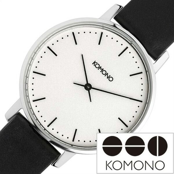 コモノ腕時計 KOMONO時計 KOMONO 腕時計 コモノ 時計 ハーロウ ブラックホワイト HARLOW BLACK WHITE メンズ レディース ホワイト KOM-W4103 正規品 人気 ブランド 革 レザー ベルト シンプル ブラック おしゃれ 防水 プレゼント ギフト 旅行 遠足 新生活 入学 卒業