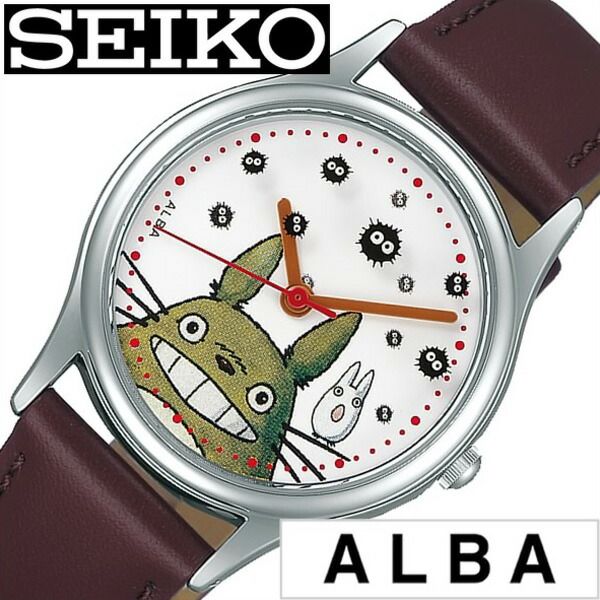 セイコー アルバ キャラクターウォッチ ジブリ となりのトトロ SEIKO ALBA セイコー時計 SEIKO腕時計 レディース ホワイト 白 ACCK410 正規品 子供用 キッズウォッチ 女の子 かわいい 革ベルト レザー 入学 プレゼント 新社会人 卒業 ギフト 旅行 母の日