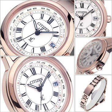 [あす楽]クロスシー腕時計 CITIZEN 腕時計 シチズン 時計 クロスシー ティタニア ライン ハッピーフライト XC TITANIA レディース ホワイト EC1144-51W[ 正規品 上品 オフィス カジュアル サクラピンク（R） ソーラー 電波時計]