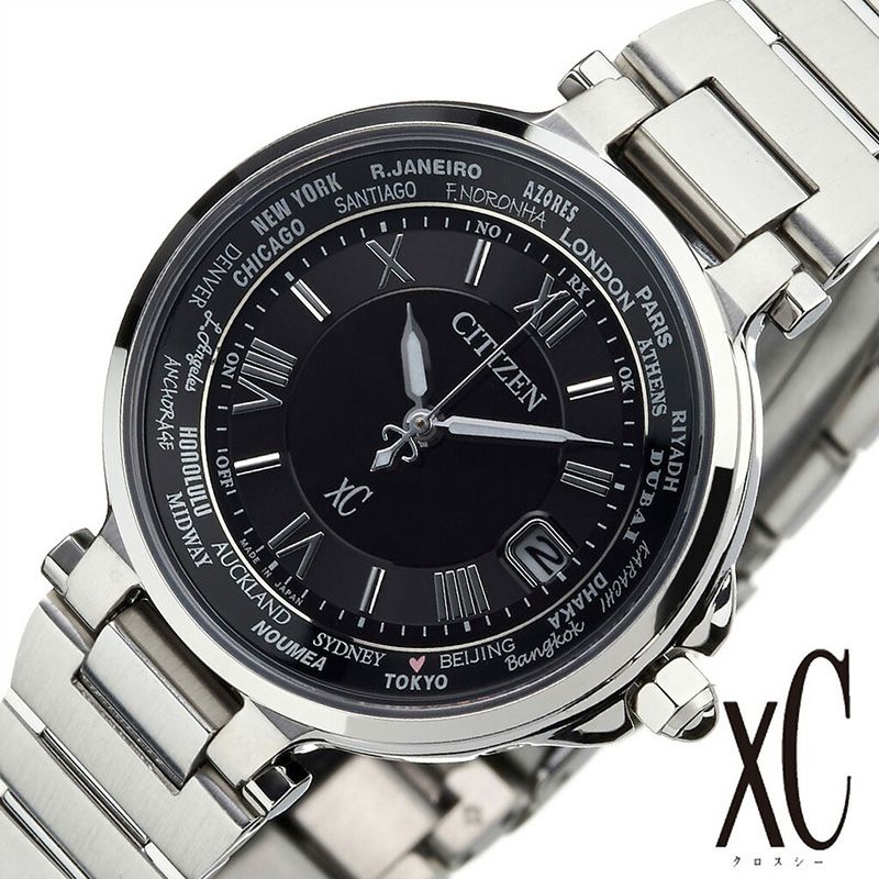 乐天商城 - シチズン腕時計 CITIZEN時計 CITIZEN 腕時計 シチズン 時計 クロスシー ハッピー フライト xC HAPPY FLIGHT レディース シルバー ブラック ホワイト EC1010-57F エコドライブ ソーラー電波 おしゃれ 防水 新社会人 入学 卒業 ギフト 母の日