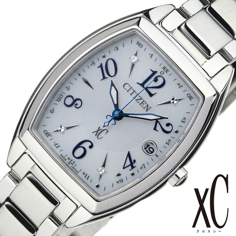 xC - 【最大12,800円引き】【20％OFF】シチズン クロスシー 腕時計 ソーラー電波 CITIZEN 時計 xC スチールライン ハッピーフライト Stainless Steel Line Happy Flight レディース ES9391-54A 正規品 上品電波時計 トノー型 シンプル 新生活 プレゼント ギフト 旅行 遠足 母の日