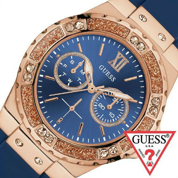 時計 シリコン レディース ゲス腕時計 GUESS時計 GUESS 腕時計 ゲス ライムライト LIMELIGHT 彼女 ブルー W1053L1 正規品 ブランド 防水 ラインストーン カレンダー デイデイト ペアウォッチ プレゼント ギフト 2024 観光 旅行 遠足 新生活 入学 卒業