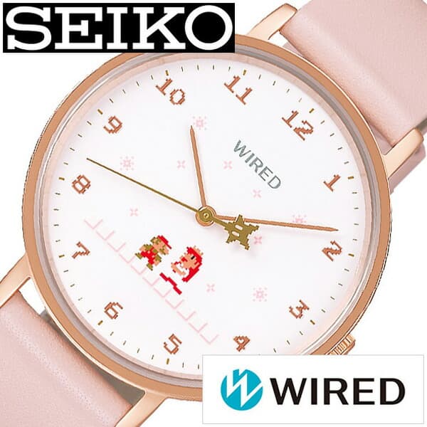 セイコー腕時計 SEIKO時計 SEIKO 腕時計 セイコー 時計 ワイアード WIRED レディース ピンク AGAK707 スーパーマリオ マリオ ピーチ姫 限定 ファミコン ゲーム ファッション カジュアル レア …