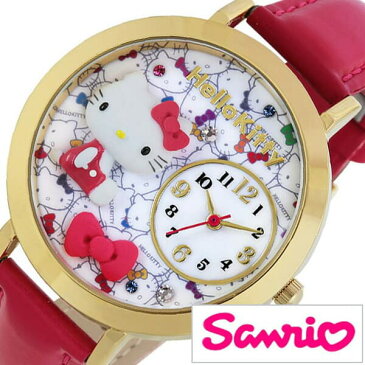 [あす楽]サンリオ時計 Sanrio Sanrio 時計 サンリオ ハロー キティ Hello Kitty キッズ 女の子 ホワイト MJSR-F07 [ 革ベルト レザー 子供用 キッズウォッチ かわいい おしゃれ 小学生 幼稚園生 時間 勉強 キャラクター パステル プレゼント ギフト ]