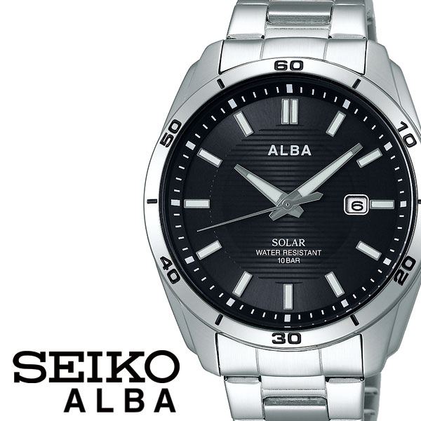 (電池交換不要) ソーラー セイコー腕時計 SEIKO時計 SEIKO 腕時計 セイコー 時計 アルバ ALBA メンズ 男性 夫 彼氏 ブラック AQGD401 [ ブランド シンプル プレゼント ギフト ラウンド カレンダー スポーツ ビジネス ] 誕生日