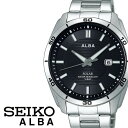 (電池交換不要) ソーラー セイコー腕時計 SEIKO時計 SEIKO 腕時計 セイコー 時計 アルバ ALBA メンズ 男性 夫 彼氏 ブラック AQGD401 [ ブランド シンプル ラウンド カレンダー スポーツ ビジネス ] 誕生日 新生活 プレゼント ギフト クリスマス 2022 その1