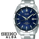 (電池交換不要) ソーラー セイコー腕時計 SEIKO時計 SEIKO 腕時計 セイコー 時計 アルバ ALBA メンズ 男性 夫 彼氏 ネイビー AQGD403 [ ブランド シンプル ラウンド カレンダー スポーツ ビジネス ] 誕生日 新生活 プレゼント ギフト クリスマス その1