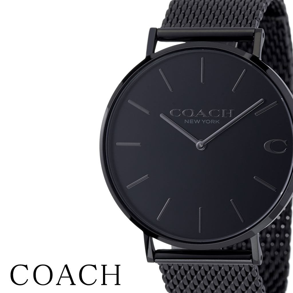 コーチ 腕時計（メンズ） コーチ腕時計 COACH時計 COACH 腕時計 コーチ 時計 チャールズ Charles メンズ カップル 彼氏 男性 ブラック CO-14602148 ブランド 防水 革ベルト レザー 安い 人気 おしゃれ 北欧 デザイン お洒落 シンプル プレゼント ギフト 観光 旅行 遠足 新生活 入学 卒業