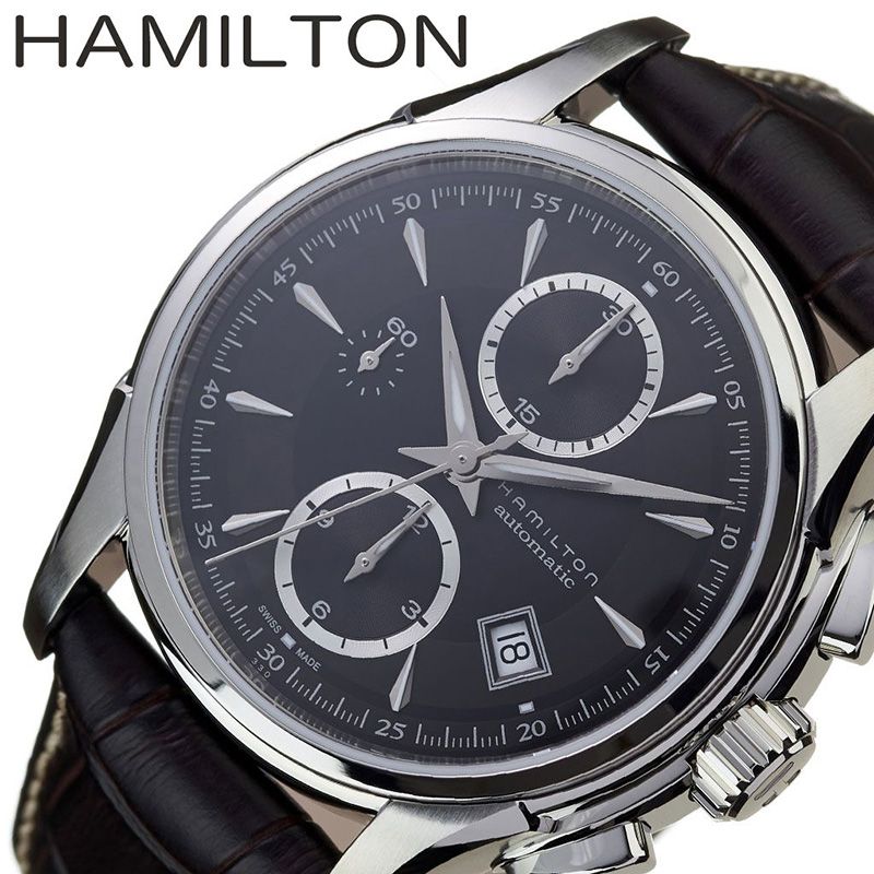 自動巻き ハミルトン ジャズマスター クロノ デイデイト 腕時計 HAMILTON時計 HAMILTON 時計 JAZZMASTER AUTOCHRONO メンズ ブラック H32616533 おすすめ ブランド 防水 クロノグラフ 男性 おしゃれ 機械式 プレゼント ギフト 新生活 入学 卒業