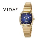 アンティーク風 レトロ 60s ファッション ヴィーダプラス腕時計 VIDA+時計 VIDA+ 腕時計 ヴィーダプラス 時計 レディース ブランド ネイビー J86011GLDNVY 正規品 大学生 社会人 メタル 金 おしゃれ スクエア型 彼女 新生活 プレゼント ギフト 観光 旅行 入学 卒業