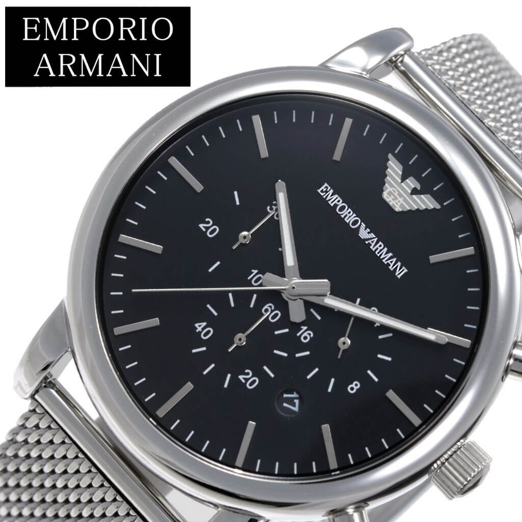 エンポリオアルマーニ AR1824 腕時計（メンズ） エンポリオ アルマーニ腕時計 EMPORIO ARMANI時計 ARMANI 腕時計 アルマーニ 時計 クラシック CLASSIC メンズ 男性 ブラック AR1808 ブランド エンポリ EA おしゃれ 仕事 トレンド クロノグラフ 新生活 プレゼント ギフト 観光 旅行 遠足 入学 卒業