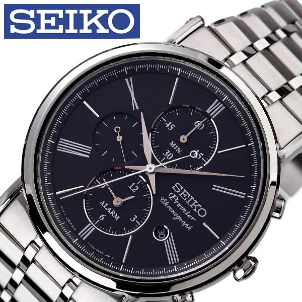 [当日出荷] [あす楽]セイコー腕時計 SEIKO時計 SEIKO 腕時計 セイコー 時計 プルミエ Premier メンズ 男性 ブラック SNAF75P1 [ 人気 ブランド 逆輸入 定番 おしゃれ ファッション フォーマル スーツ 営業 商社 キネティック 自動充電 プレゼント ギフト ] 誕生日