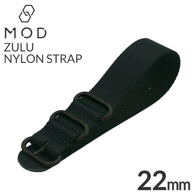 ズールー ナイロン腕時計ベルト ZULU NYLON BELT時計 ZULU NYLON BELT 腕時計ベルト ズールー ナイロン 時計 メンズ レディース BT-NYL-22-GS-BK-BK [ おすすめ 高品質 丈 おしゃれ 防水 ミリタリー アウトドア ] 新生活 プレゼント ギフト