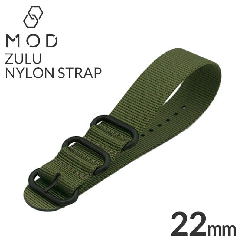ズールー ナイロン腕時計ベルト ZULU NYLON BELT時計 ZULU NYLON BELT 腕時計ベルト ズールー ナイロン 時計 メンズ レディース BT-NYL-22-GS-OG-BK [ おすすめ 高品質 丈 おしゃれ 防水 ミリタリー アウトドア ] 新生活 プレゼント ギフト