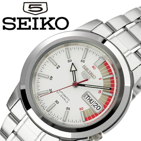 [当日出荷] セイコー腕時計 SEIKO時計 SEIKO 腕時計 セイコー 時計 セイコーファイブ SEIKO5 メンズ ホワイト SNKK25J1 [ ブランド 旦那 夫 彼氏 逆輸入 限定 機械式 自動巻き 日本製 おしゃれ シンプル フォーマル スーツ 営業 仕事 プレゼント ギフト ]