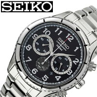 [当日出荷] セイコー腕時計 SEIKO時計 SEIKO 腕時計 セイコー 時計 メンズ ブラック 黒 SRW037P1 [ 人気 ブランド おすすめ 防水 ステンレスベルト 限定 社会人 スーツ 仕事 ビジネス時計 カレンダー 彼氏 大人 かっこいい おしゃれ カジュアル 上品 プレゼント ギフト ]