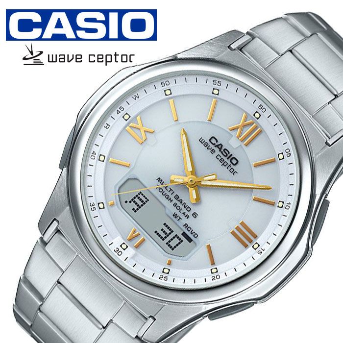 ウェーブ 【50%OFF半額 \11,000-円引】カシオ腕時計 CASIO時計 CASIO 腕時計 カシオ 時計 ウェーブセプター WAVE CEPTOR メンズ ソーラー電波 防水 白 WVA-M630D-7A2JF ブランド 正規品 電波時計 ソーラー カレンダー アナデジ おしゃれ プレゼント ギフト 観光 旅行 遠足 新生活 入学