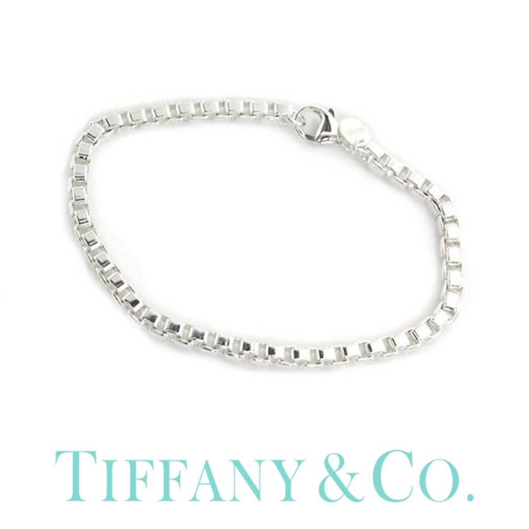 純正紙袋＆BOX付き ティファニー メンズ ブレスレット Tiffany＆co ブランド ベネチアン Tiffany Venetian 12607083 男性 おしゃれ 人気 華奢 細い リンク 鎖 チェーン ブレス シルバー925 新生活 プレゼント ギフト TBR 観光 旅行 遠足 入学 卒業