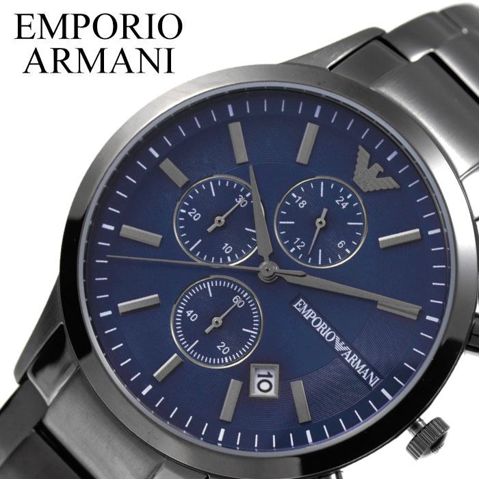 就活生 おすすめ リクルート エンポリ 腕時計 就活 時計 メンズ EMPORIO ARMANI エンポリオ アルマーニ レナート Renato ブルー AR11215 ブランド おしゃれ 日付カレンダー クロノグラフ シンプル プレゼント ギフト 旅行 遠足 新生活 入学 卒業