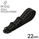 メール便 ナイロン 腕時計ベルト ZULU NYLON STRAP ズールー 時計バンド メンズ BT-NYL-22-BKGY-BK 替えベルト 幅 22mm ...