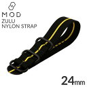 メール便 ナイロン 腕時計ベルト ZULU NYLON STRAP ズールー 時計バンド メンズ BT-NYL-24-BKYE-BK 替えベルト 幅 24mm ...