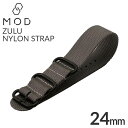 メール便 ナイロン 腕時計ベルト ZULU NYLON STRAP ズールー 時計バンド メンズ BT-NYL-24-GY-BK 替えベルト 幅 24mm 腕時...