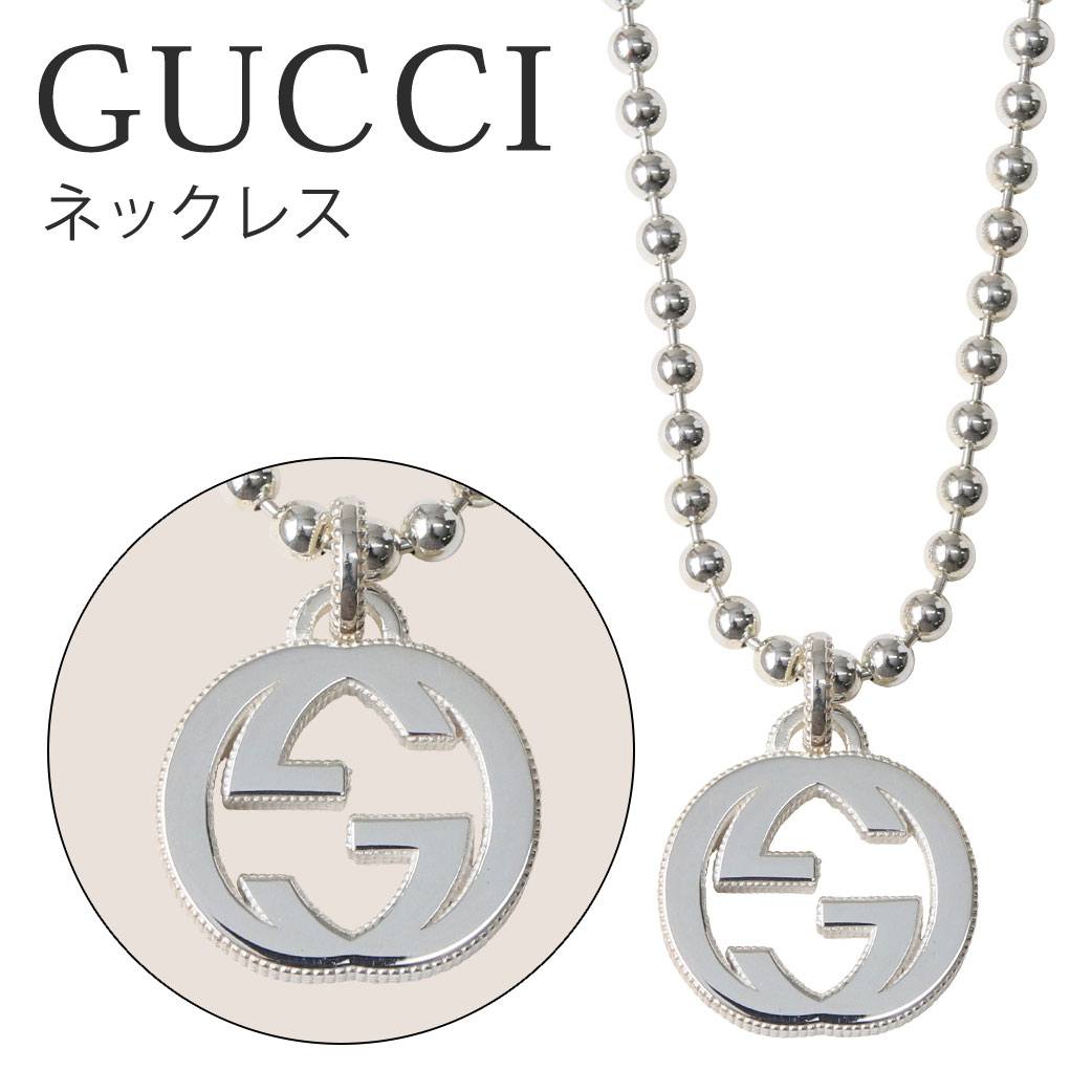 グッチ ネックレス ペア カップル GUCCI レディース 女性 YBB479217001 30代 お揃い ブランド 華奢 インターロッキング Gマーク スターリングシルバー 925 GGNE GGACC 479217-J8400-8106 プレゼント ギフト 2024 新生活 入学