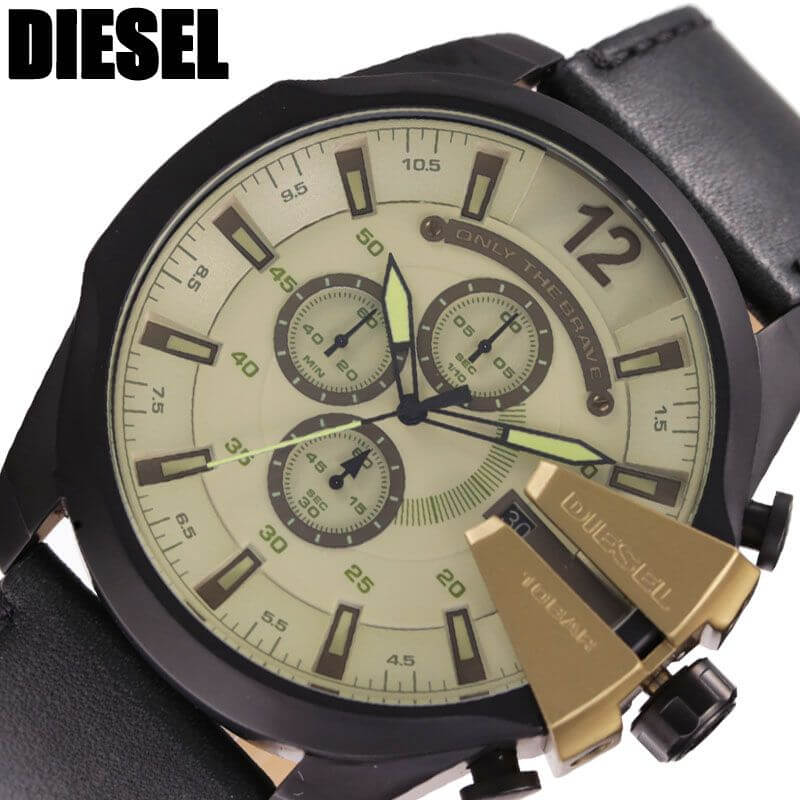 【10%OFF】【3,360円引き】ディーゼル腕時計 DIESEL時計 DIESEL 腕時計 ディーゼル 時計 メガチーフ MEGA CHIEF 腕時計 メンズ 大きめ ベージュ DZ4495 [ 人気 ブランド おすすめ おしゃれ 革ベルト レザー 防水 高校生 大学生 彼氏 旦那 記念日 ] プレゼント ギフト 2022