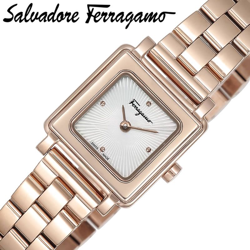 CARTIER - Salvatore Ferragamo 腕時計 サルバトーレフェラガモ 時計 スクエア SQUARE レディース 女性 ホワイト SFBY00419 高級 ブランド 大人 かっこいい メタル ベルト クラシック フォーマル ドレス ビジネス 仕事 彼氏 恋人 プレゼント 新社会人 入学 卒業 ギフト 母の日
