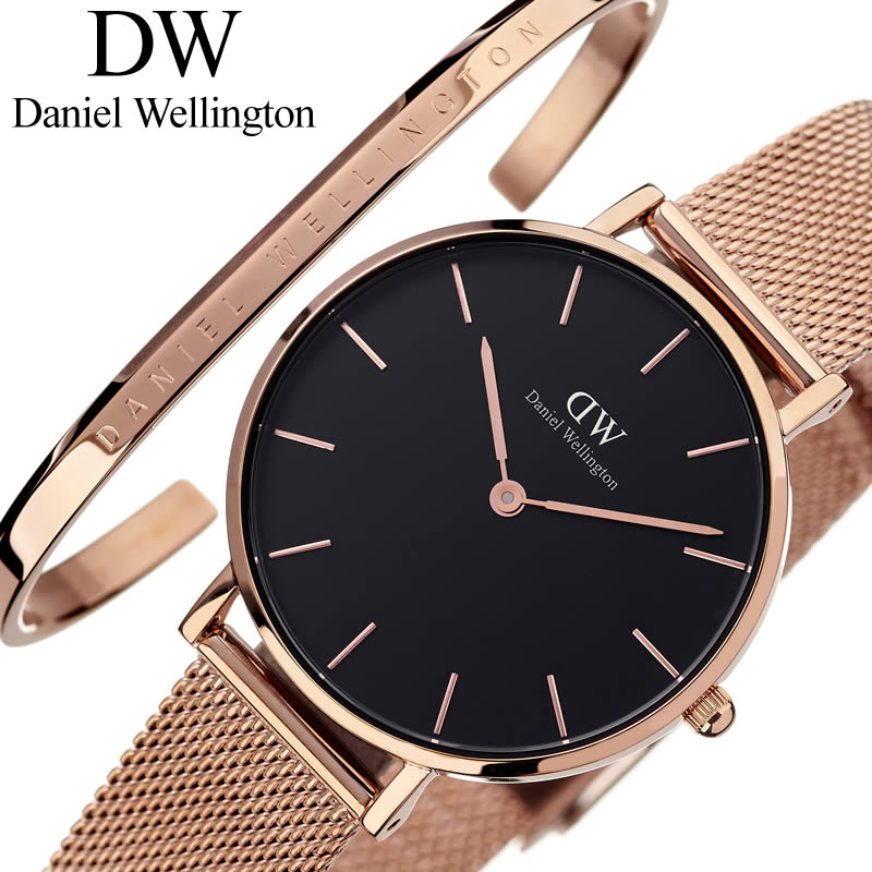 ダニエルウェリントン 【10%OFF \2,563-円引】ダニエルウェリントン 腕時計 DanielWellington 時計 Daniel Wellington ダニエル ウェリントン プチ メルローズ 32mm Petite Melrose Rose レディース ブラック DW00700002 ペア カップル シンプル クラシック プレゼント ギフト 人気 ブランド