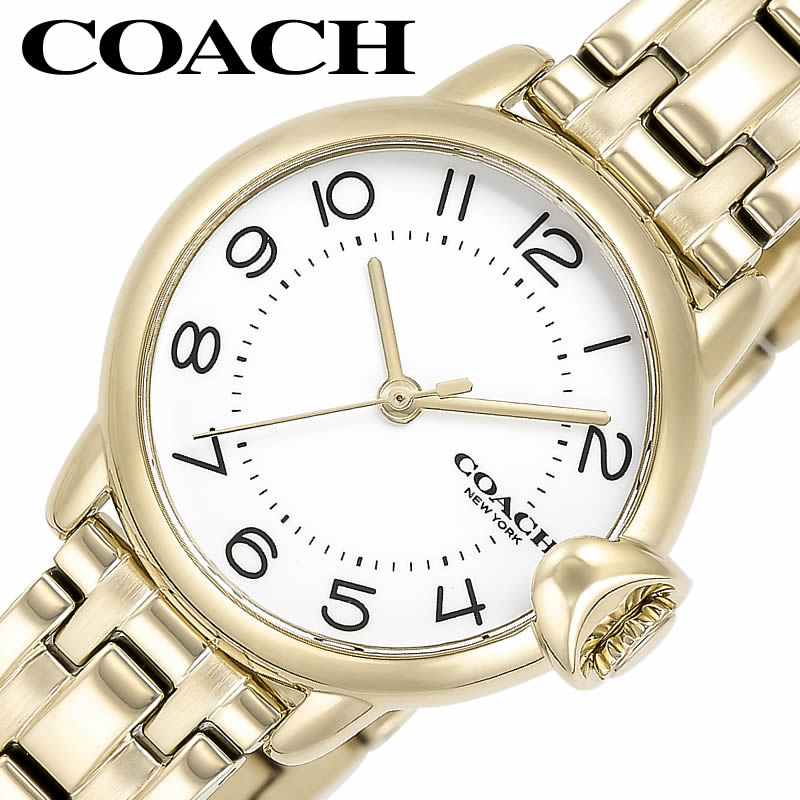 お母さんへのプレゼント COACH 腕時計 コーチ 時計 アーデン ARDEN レディース ホワイト 14503602 セレブ ジュエリー デザイナー ブランド カジュアル おしゃれ ラウンド シンプル ミニマル 話題 雑誌 女性 彼女 お母さん 妻 旅行 遠足 新生活 入学 卒業