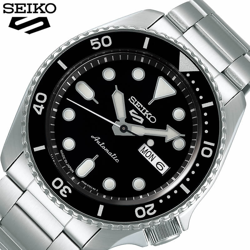 5年保証 SEIKO 5 Sports 腕時計 セイコー 5スポーツ 時計 スポーツ スタイル Style メンズ 男性 ブラック SBSA005 人気 ブランド 防水 カレンダー 自動巻 スケルトン おしゃれ ファッション カジュアル ビジネス プレゼント ギフト 観光 旅行 遠足 新生活 入学 卒業