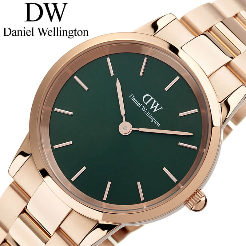 人気ブランド ダニエル ウェリントン 腕時計 アイコニック リンク Daniel Wellington Iconic Link 女性 レディース エメラルドグリーン ピンクゴールド 時計 W-DW00100419 人気 ブランド おすすめ おしゃれ プレゼント ギフト 2024 観光 旅行 遠足 新生活 入学 卒業