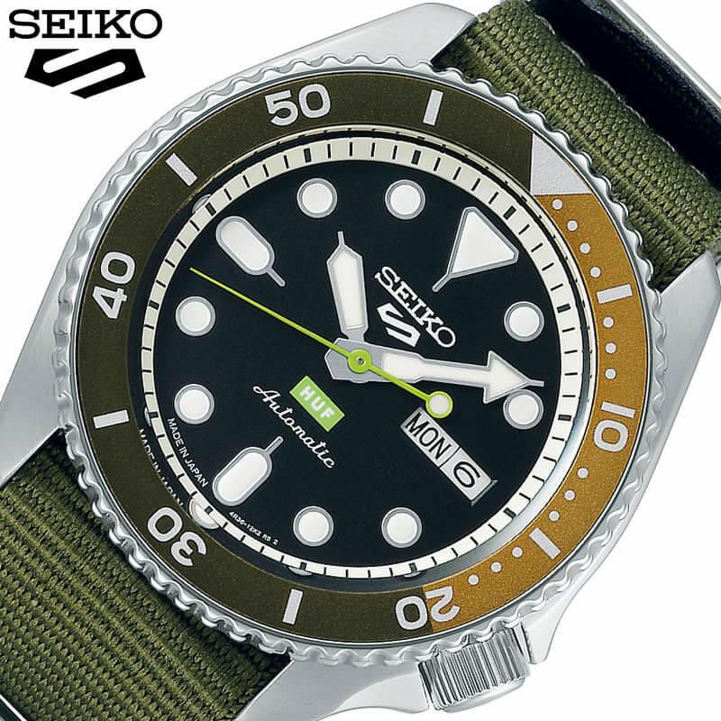 セイコー 腕時計 SEIKO 時計 ファイブスポーツ 5 SPORTS HUF Limited Edition メンズ 男性 ブラック カーキ メカニカル 自動巻 手巻つき 機械式 MADE IN JAPAN 日本製 人気 おすすめ おしゃれ ブランド プレゼント ギフト 観光 旅行 遠足 新生活 入学 卒業