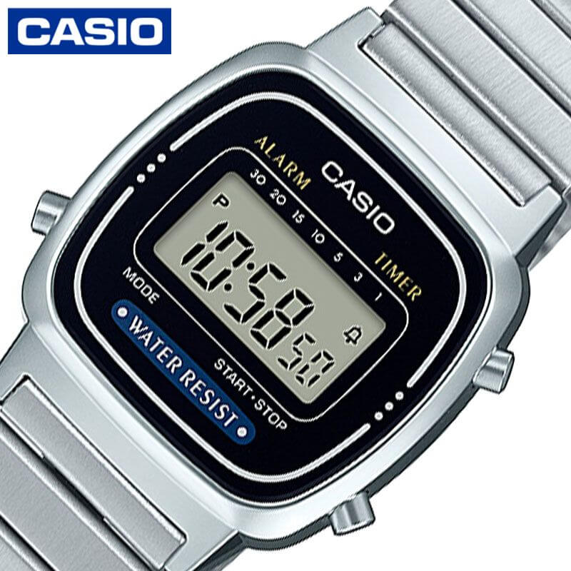 カシオ 腕時計 CASIO 時計 スタンダード STANDARD ユニセックス CASIO-LA670WA-1A2JF ブラック 液晶 シルバー クォーツ 人気 おすすめ おしゃれ シンプル ブランド 誕生日 プレゼント ギフト 祝い 観光 旅行 遠足 新生活 入学 卒業