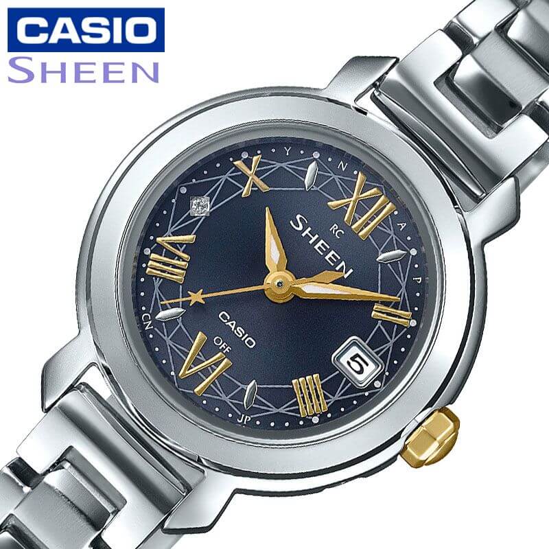 カシオ シーン 腕時計 カシオ 腕時計 CASIO 時計 シーン SHEEN レディース CASIO-SHW-5300D-2AJF 女性 ネイビー シルバー 電波ソーラークォーツ 人気 おすすめ おしゃれ ブランド 誕生日 プレゼント ギフト 祝い 母 母親 お母さん 妻 彼女 観光 旅行 遠足 新生活 入学 卒業