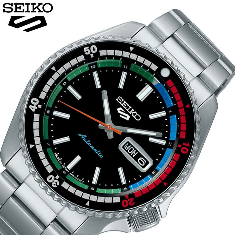 ファイブスポーツ ＼ 目を引くカラーリング ／セイコー SKX Sports Style 腕時計 SEIKO 時計 ファイブスポーツ 5 メンズ ブラック 機械式 自動巻き 機械 ビジネス 綺麗め フォーマル メタリック メタル 社会人 学生 SBSA221 人気 おしゃれ ブランド プレゼント ギフト 新生活