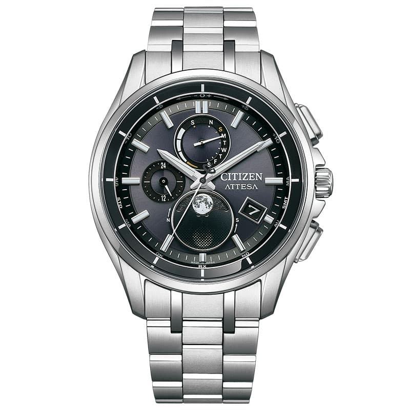 ブランドアクセと腕時計のカプセルのシチズン 腕時計 CITIZEN 時計 アテッサ ATTESA メンズ BY1001-66E ブラック 電波ソーラー ダイレクトフライト ルナプログラム NSシフト エコドライブ チタン かっこいい 多高ムーンフェイズ おしゃれ ブランド ホワイトデー ギフト｜アングル3