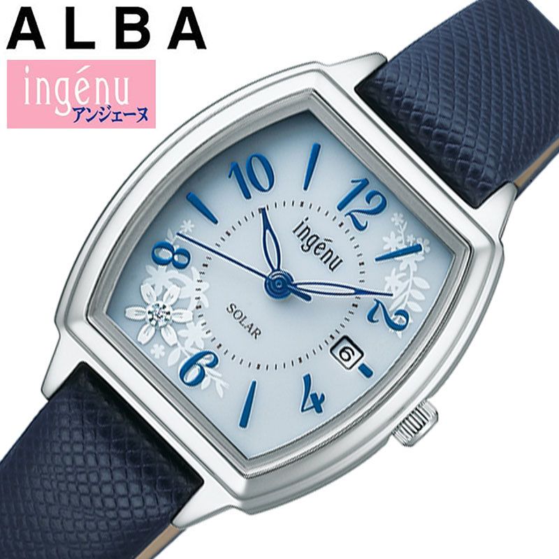 Rakuten - 【最大3,800円引き】【20％OFF】セイコー 腕時計 SEIKO 時計 アンジェーヌ ingenu レディース AHJD438 女性 ブルー ネイビー ソーラー ビジネス オフィス シンプル きれいめ 万能 モテる 王道 彼女 デザイン センス 上品 贈り物 合格 ブランド プレゼント 入学 ギフト 母の日