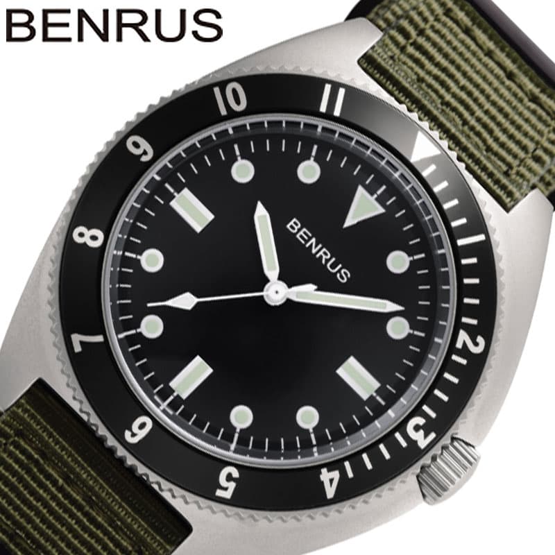 ベンラス 腕時計 ミリタリー腕時計 BENRUS 時計 メンズ ミリタリー サバゲー タイプ1 TYPE－1 男性 ブラック シルバー カーキ アーミー ミリタリーウォッチ 軍用 米軍 ロマン 本格 復刻 アウト…